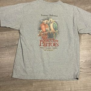 Tommy Bahama T-Shirt Meet The Parrots Graphic Men's Size M grey